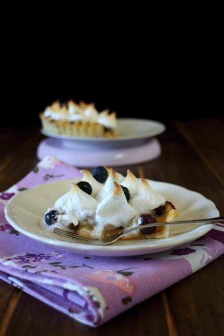 Tarta de arándanos, crema de almendras y merengue. ¡¡Sorteo 2º Aniversario de Cook the cake!!