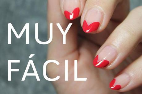 Manicura francesa con corazones paso a paso