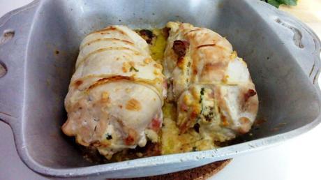 Pechugas de pollo rellenas de jamón cocido y crema de mascarpone con boletus pollofarcito10