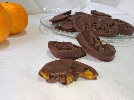 Mandarinas confitadas al Pedro Ximénez con chocolate