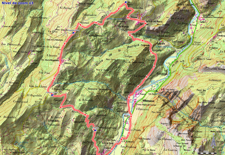 Area Buyera, picos Grandamiana y Plantón: Mapa de la ruta