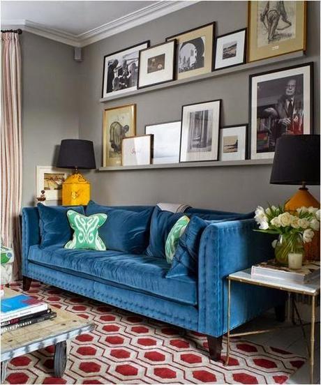 12 Blue Velvet Sofas