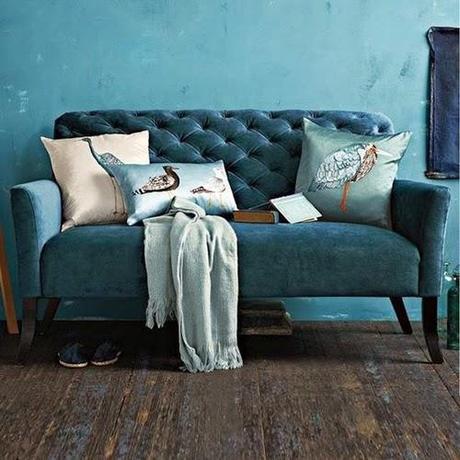 12 Blue Velvet Sofas