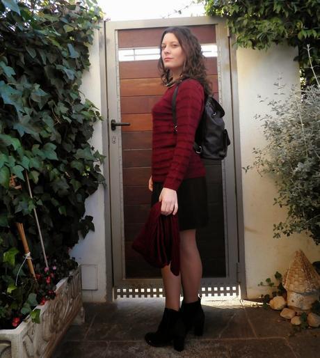 backpack, mochila, blogger, castellón, looks, spain, fashion blogger, mi vestido azul, negro, burgundy