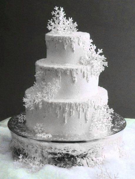 Tarta de boda invernal