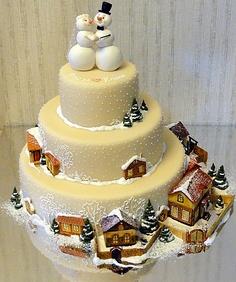 Tarta de boda invernal