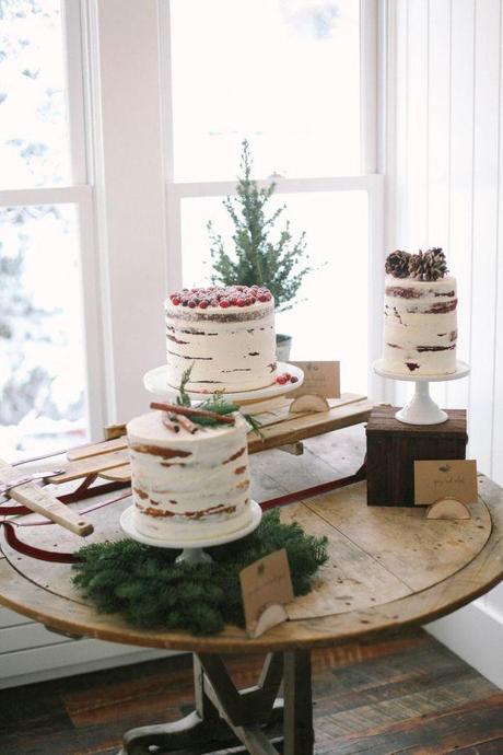 Tarta de boda invernal