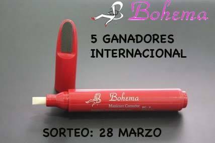 SORTEO Internacional, 5 Ganadores CON BOHEMA!! Corretor de Esmalte.