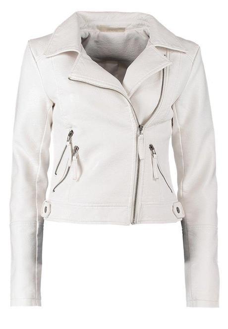 Chaqueta de cuero blanco