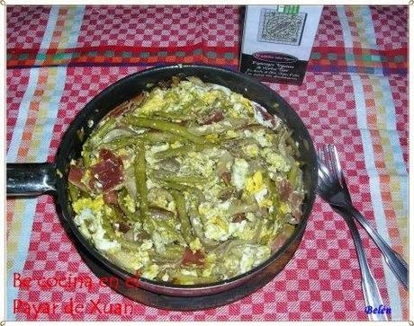 Sartén de trigueros Huertor Tajar, setas y huevos