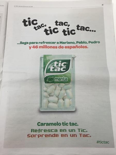 La rápida e inteligente reacción publicitaria de la marca de caramelos “Tic tac”