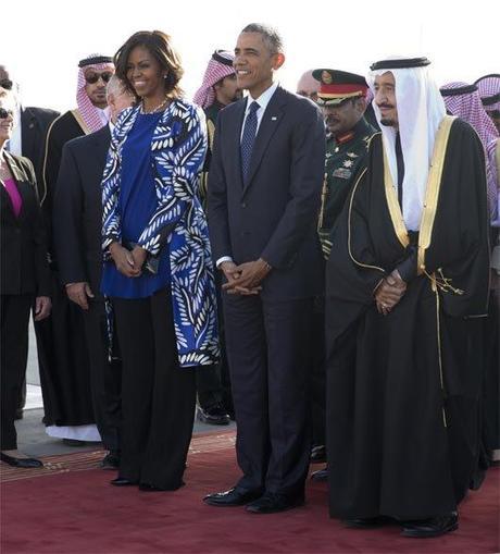 Michelle Obama sin velo Arabia Saudí