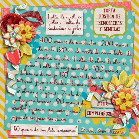 Torta rústica de remolachas y semillas (para festejar un nuevo cumpleaños del blog)