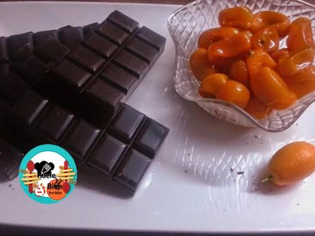 Pastel de chocolate y kumquat