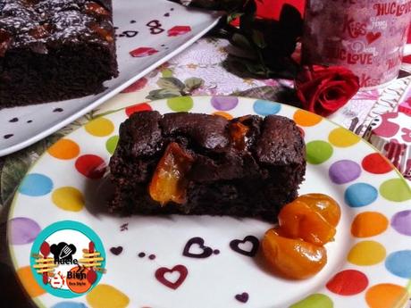 Pastel de chocolate y kumquat