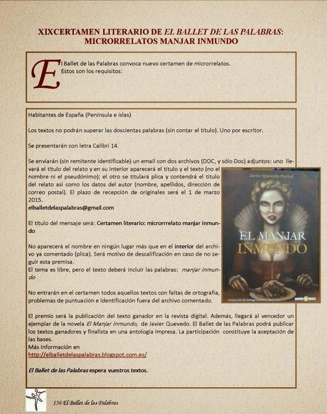 XVIII Y XIX CERTAMENES DE MICRORRELATOS EL BALLET DE LAS PALABRAS