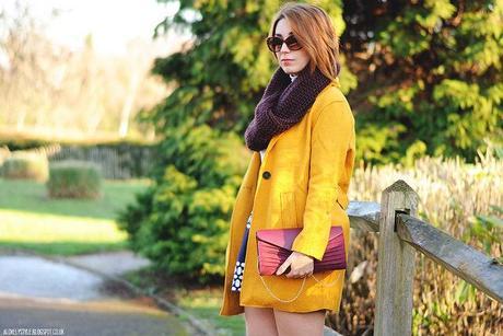 Look of the day: Mustard coat + Textures lovelystyle (9)