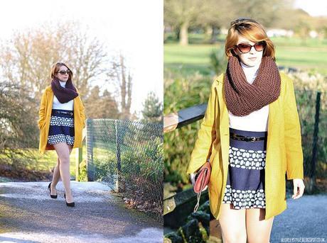 Look of the day: Mustard coat + Textures lovelystyle (1)
