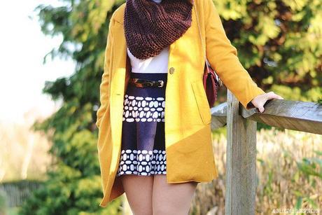 Look of the day: Mustard coat + Textures lovelystyle (8)
