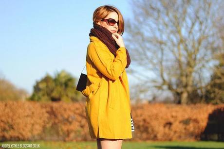 Look of the day: Mustard coat + Textures lovelystyle (5)