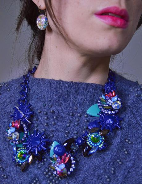 Collar de Flores Azul // Flowers Blue Necklace