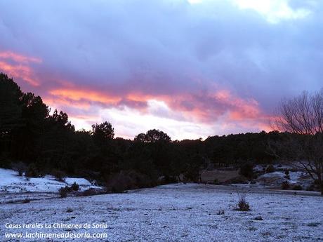 atardecer en la nieve