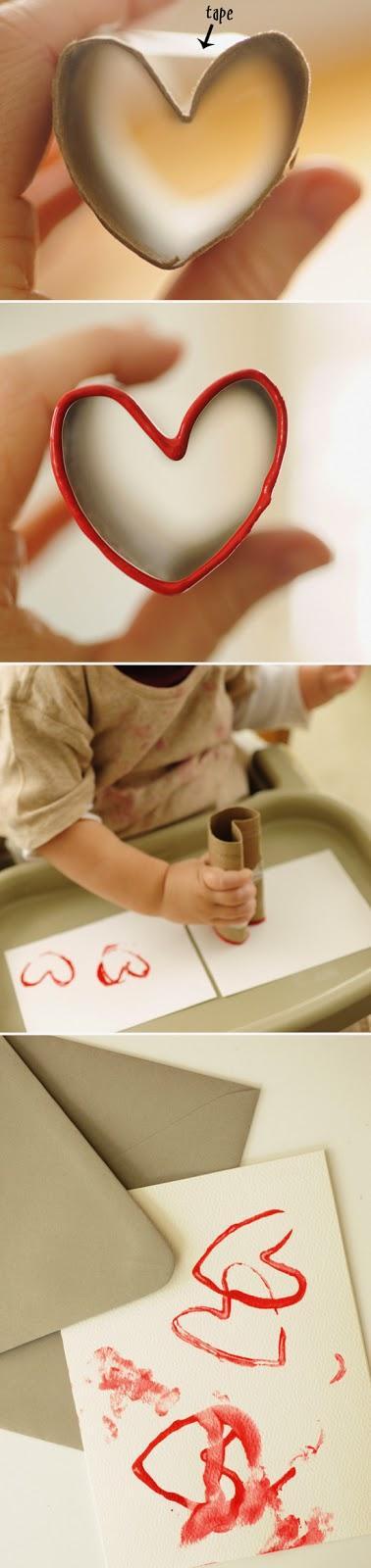 sello de corazón con rollo de papel para san valentín