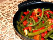 Judías verdes pimiento rojo asado