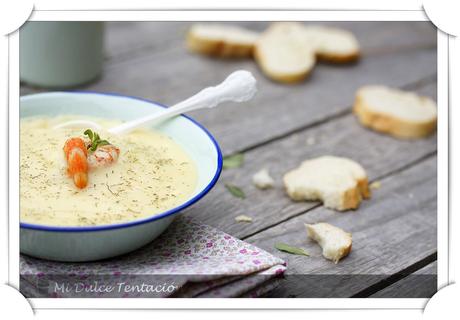 Crema suave de Patata con Langostinos