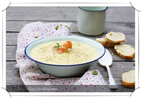 Crema suave de Patata con Langostinos