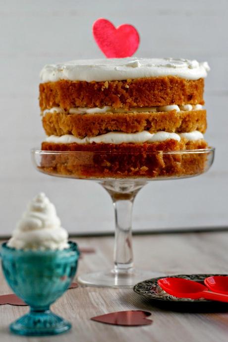 Bizcocho de coco y nata, especial San Valentin