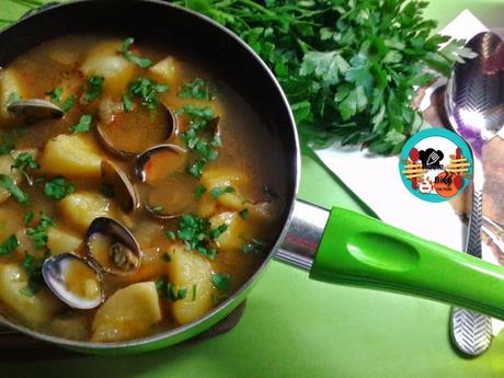 Guiso de patatas con almejas