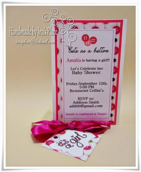 Invitaciones Baby Shower - Cute As A Button & Little Rabbit.