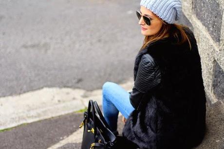 Black Faux Fur Vest