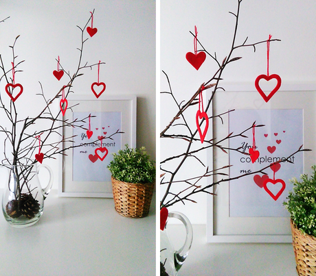 RAMAS SECAS DECORADAS PARA UN SAN VALENTIN LOWCOST