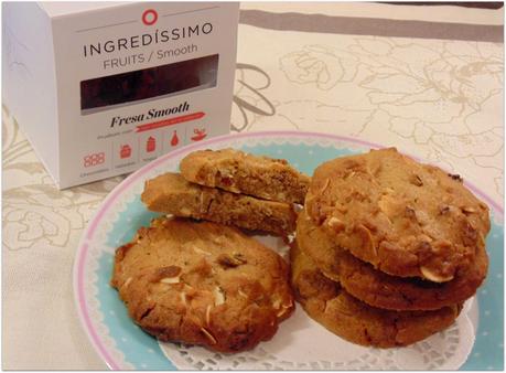 Cookies con fresas y chocolate blanco