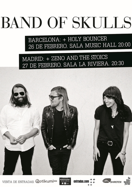 BAND OF SKULLS EN CONCIERTO: BARCELONA Y MADRID, 26 y 27 DE FEBRERO, RESPECTIVAMENTE