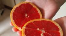 pomelo cortado en dos