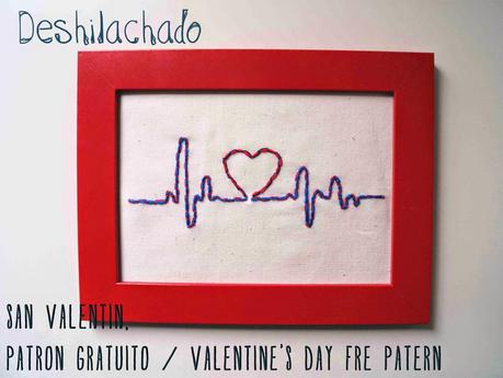 Bordado de San Valentín, patrón gratuito / Valentine's Day embroidery, free pattern