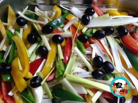 Bacalao al horno con verduras