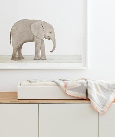 Elefantes en nuestra decoracion. Un dormitorio infantil delicado