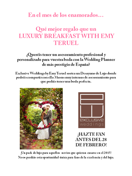 Por San Valentín, Exclusive Weddings by Emy Teruel regala un asesoramiento de lujo para novios que quieren una boda perfecta