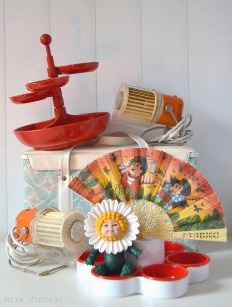 vintage, camping, termo, nevera, objetos vintage, decoracion, estilo de vida, ventilador, juegos de aperitivo