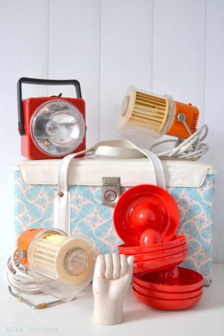vintage, camping, termo, nevera, objetos vintage, decoracion, estilo de vida, linterna, ventilador, juegos de aperitivo