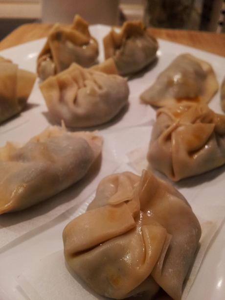 GYOZAS DE VERDURAS Y LANGOSTINOS CON SALSA DE KIBUCHI Y SOJA (Cena#70)