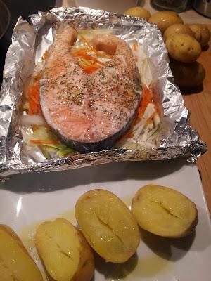 SALMÓN EN PAPILLOTE (Cena#64)