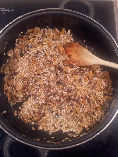 RISOTTO DE SETAS Y GAMBÓN A LA PLANCHA