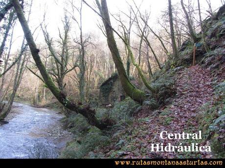 Senda de Bustavil, Tineo, PR AS-288: Edificio de la central hidráulica Senda de Bustavil, Tineo, PR AS-288: Edificio de la central hidráulica