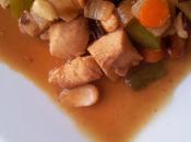 Pollo almendras bambú