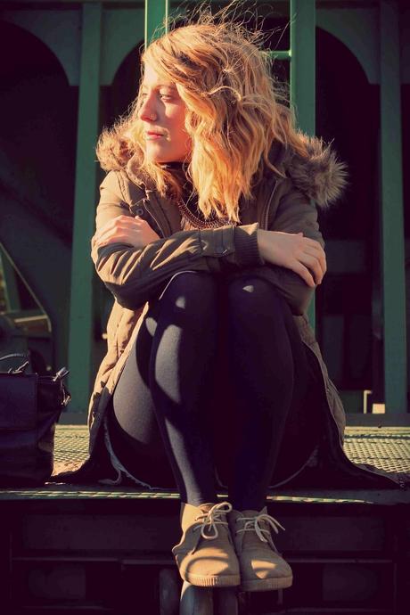 Comfy look: navy - kaki - shorts